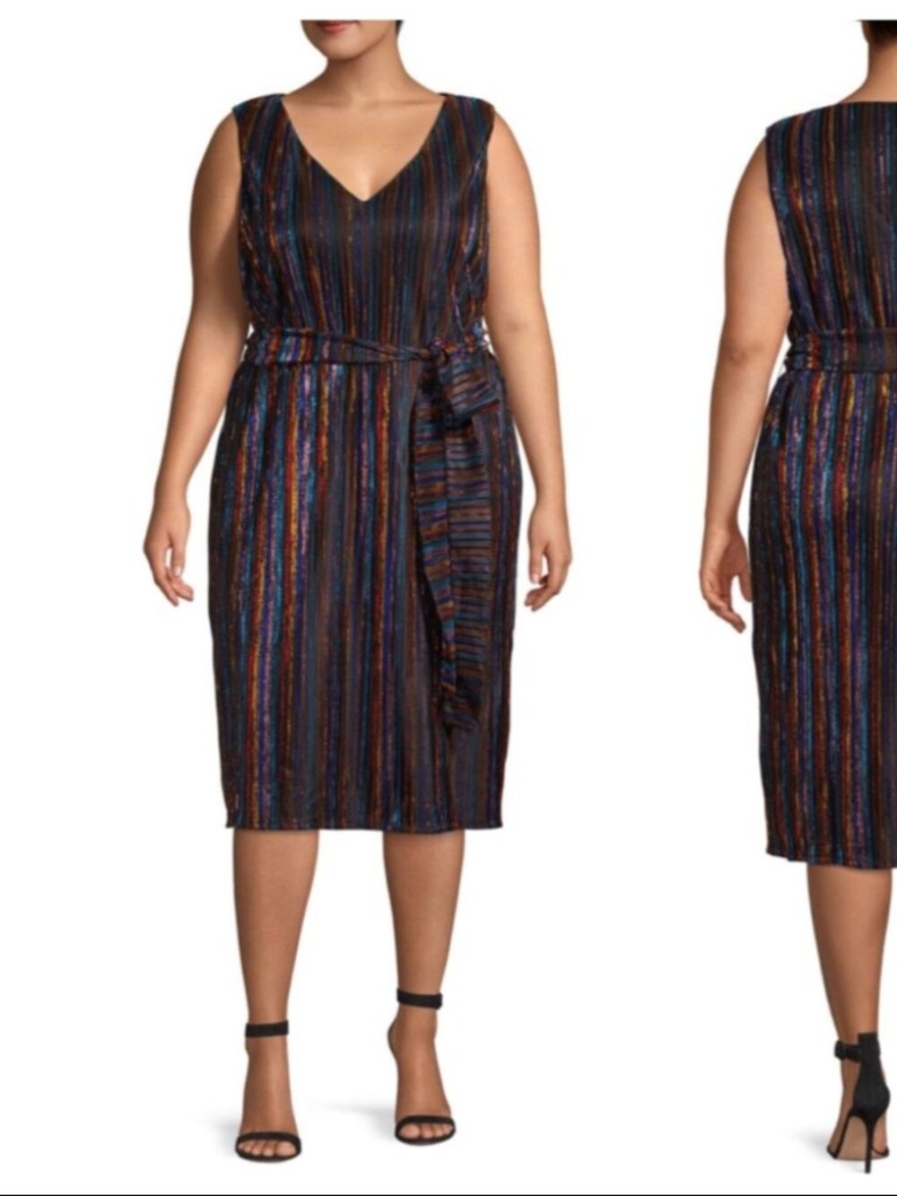 RACHEL Rachel Roy Metallic Striped Dress 1394